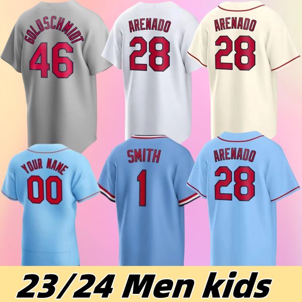 23/24 Jersey de baseball personnalisé Lars Nootbaar Nolan Arenado Stan Musial Adam Wainwright Paul Goldschmidt Albert Pujols Molina Smith Contreras Dejong Edman Gorman