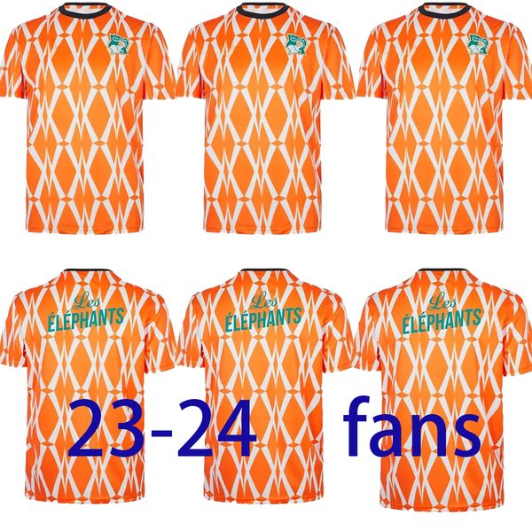 23 24 D Equipo nacional de Marfil Camisetas de fútbol para hombre KESSIE CORNET GRADO 23 24 Camiseta de fútbol naranja local Uniformes de manga corta