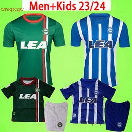 23/24 Deportivo Alaves Soccer Jerseys Kids Kit 2023 2024 Lejeune Duarte Abqar Rioja Sylla de la Fuente Alkain Guridi Boys Football Shirt Home Away Blue