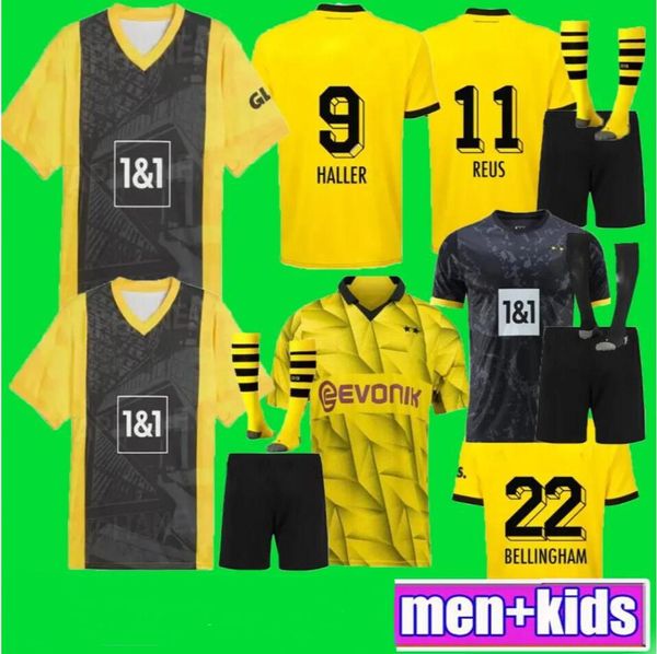 23/24 Dortmund Reus Reyna Sancho 50th Fútbol Jerseys 2023 Versión de la Copa Kamara Hummels Adeyemi BRANDT Camisa Hazard Ryerson Bynoe-Gittens Kit Kit de fútbol Uniformes