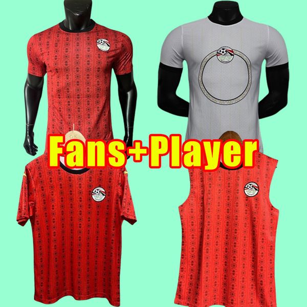 23 24 Egypte Soccer Jerseys Kahraba Mens 2023 2024 Équipe nationale Accueil Rouge M.SALAH RAMADAN KAHRABA ELNENY Trezeguet Football Shirt Fans Player Version Vest