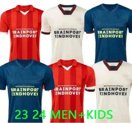 23 24 Eindhoven Soccer Jerseys enfants hommes kits 2023 2024 Hazard FABIO Silva Accueil hommes enfants maillots de football enfants ensemble TOP kits adultes