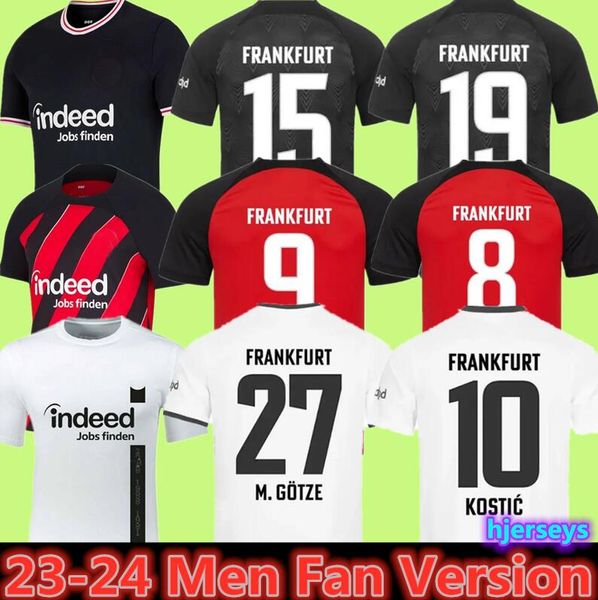 23 24 Eintracht Frankfurt camisetas de fútbol 2023 2024 Hogar lejos M.GOTZE KOSTIC SOW KLAMMERS HINTEREGGER NDICKA KAMADA BORRE camisa RODE ACHE MAN Uniforme de fútbol