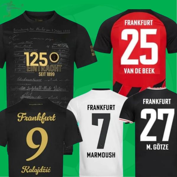 23 24 Eintracht Frankfurts Jerseys de fútbol 125th M.Gotze Home Away Jersey Kostic Sow Klammers Kamada Hinteregger 2023 2024 Tirmen Kit Kit de fútbol Uniformes de camisa de fútbol