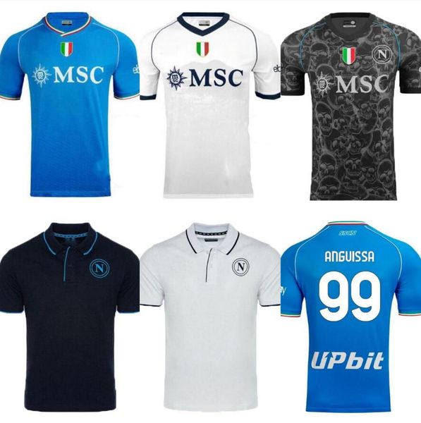 23 24 NAPOLI Soccer Jerseys Maglia Napoli 2023 2024 ZIELINSKI KVARATSKHELIA ENFANTS CAMPIONI D'ITALIA CHEMISE DE FOOTBALL OSIMHEN LOZANO SSC Napoli polo S-2XL