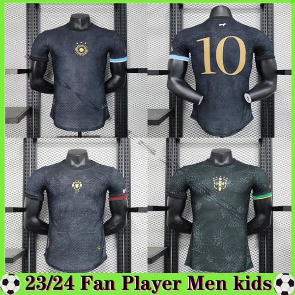 23 24 Fans jugador Maradona portugués Brasil camisetas de fútbol 2023 2024 el siu La Pulga camiseta especial saka ARROZ camisa negra uniformes