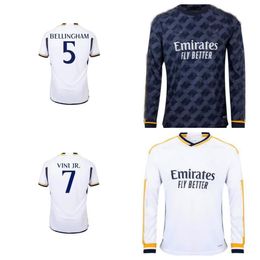 23 24 fans Speler Versie Voetbalshirts VINI JR BELLINGHAM 2023 2024 RODRGO Arda Guler lange mouw HOME camiseta de futbol mannen kinderen vrouwen uniform Sport jersey