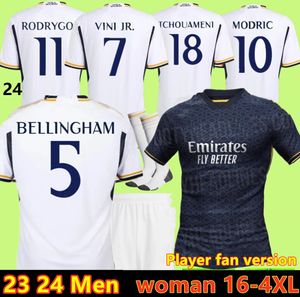 23 24 Fans Player Version Soccer Jerseys Benzema Real Madrid 2023 2024 MODRIC Camiseta VINI JR CAMAVINGA TCHOUAMENI Chemise de football Chaussettes pour enfants 3XL 4XL