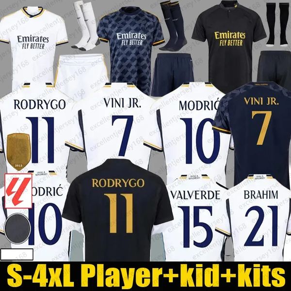 Fanáticos de la ropa deportiva del Real Madrid Versión del jugador Camisetas de fútbol VINI JR BELLINGHAM REAL MaDriDS CAMAVINGA TCHOUAMENI VALVERDE camiseta de fútbol hombres niños kits