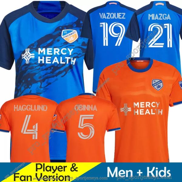 23/24 Fc Cincinnati Soccer Jerseys Kids Kit 2023 2024 Mls Football Shirt Home Away Training Player Version Camisetas Futbol Maillot Expédition rapide