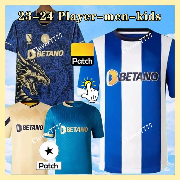 23 24 FC Portos Soccer Jerseys Player Version Training 2023 2024 Home Away Yellow 130 ans Campeoes Pepe Mehdi Luis Diaz Men Football Shirts Kid Kit XXXL