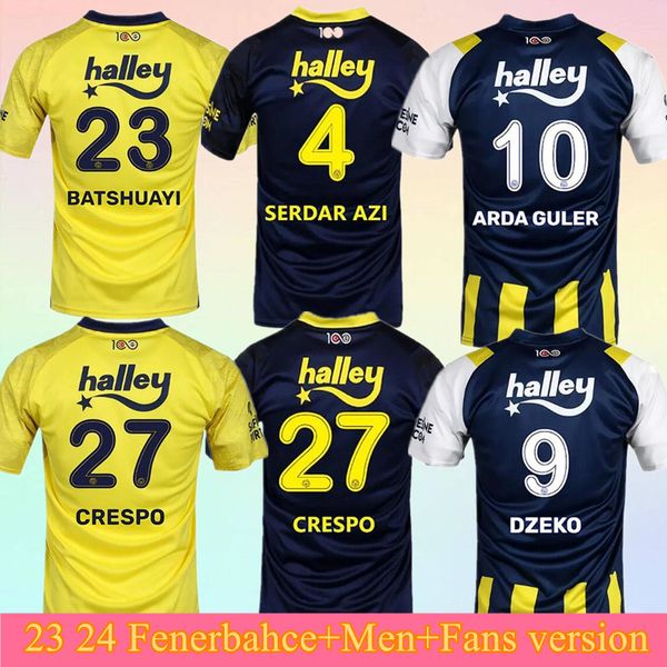 23 24 Fenerbahce Soccer Jerseys Kit DZEKO CRESPO ARDA GULER KAHVECI JOAO PEDRO BATSHUAYI SZALAI Home Away 3ème maillot de football définit le maillot de football pour enfants de pied hommes