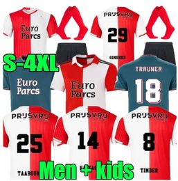 23 24 Feyenoords Soccer Jerseys Voetbal Kid Kit Football Shirt Training Home Away Fan Player Version gardien de but Maillot Timber Danilo Dilrosun Men Uniforme