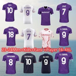 23 24 Fiorentina BELTRAN Soccer Jerseys 2023 2024 J. IKONE NZOLA BIRAGHI MILENKOVIC JOVIC Camiseta de fútbol para hombre SAPONARA CASTROVILLI GONZALEZ Uniformes de fútbol XXL