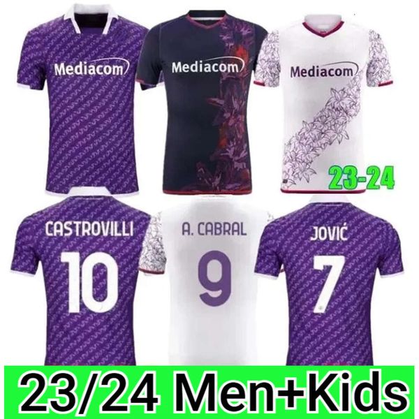 23 24 Fiorentina Soccer Jerseys Beltran Nico 2023 2024 Florence Jersey ACF Mina Jorko Duncan Kayode Arthur Sottil .lopez Men Kids Football Shirt 4th Kit Kit