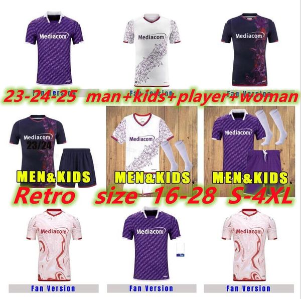 23 24 Maillots de football Fiorentina J. IKONE 2023 2024 CASTROVILLI ERICK ACF JOVIC A. CABRAL Milenkovic hommes enfants kit C.Kouame SOTTIL maglia de Florence maillot de football 3XL 4XL