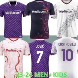 23 24 Fiorentina Soccer Jerseys Nico Beltran 2024 Florence Jersey ACF Jorko Mina Kayode Duncan Arthur .lopez Sottil Men Kids Kit Football Shirt Fourth Maglia