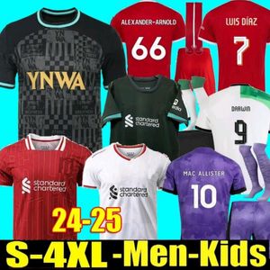 The Redsmohamed Salah Darwin Nunez 24 25 Home Away Men Soccer Jersey Dominik Szoboszlai Andy Robertson Alisson Becker Joe Gomez Joel Matip Curtis Jones Kid Kit Kit