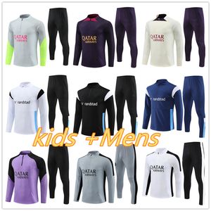 23 24 voetbal trainingspak psgs Marseille survetement mannen kids jersey kit 2023 2024 heren kinderen trainingspak voetbaljack jogging foot chandal Tuta