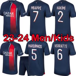 2023 2024 maillots de football MBAPPE RAMOS VERRATTI DANILO PSGS SANCHES hommes enfants 23 24 Maillots maillot de football