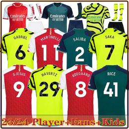 23 24 G.JESUS voetbalshirts RICE SMITH ROWE SAKA Fans Speler J.TIMBER MARTINELLI TIERNEY 2023 2024 voetbalshirt Heren Kinderen ODEGAARD SAMBI FABIO VIEIRA SALIBA