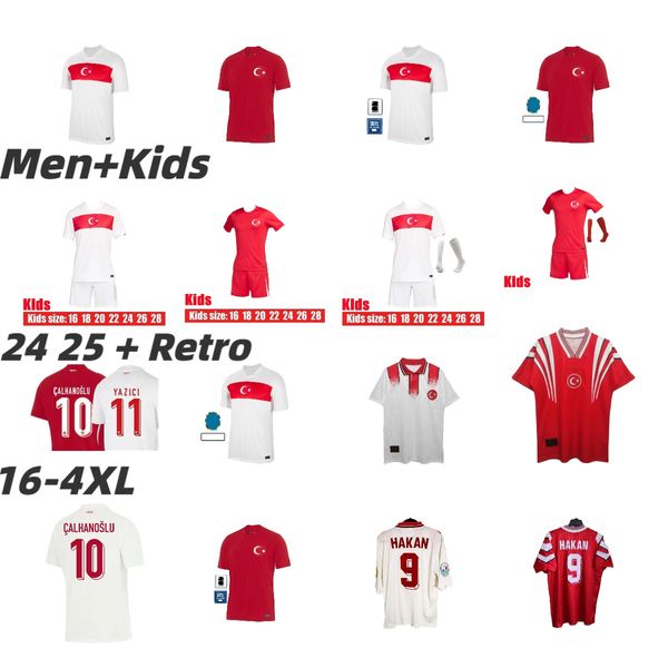 2024 2025 Turkey Club Sets Full Soccer Jerseys Kabak Turquia National 24 25 1996 Red Team Burak Kenan Karaman Hakan Calhanoglu Zeki Celik Sukur Ozan Football Shirt Top