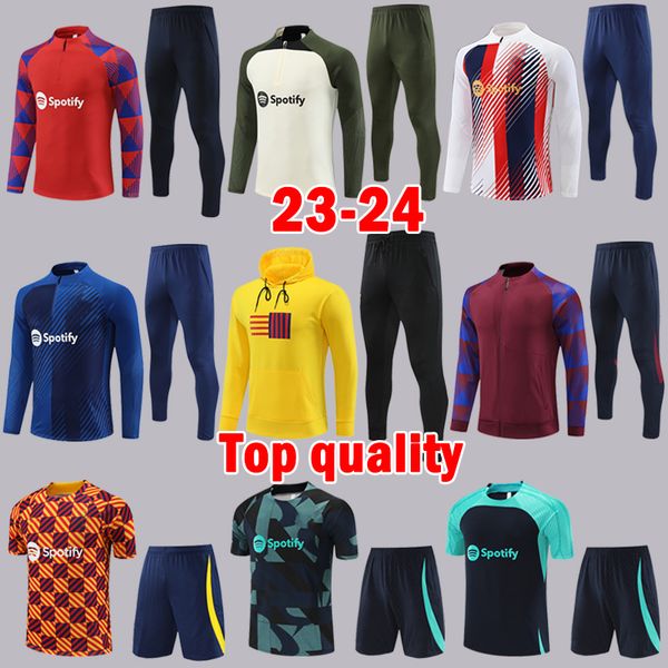 23 24 GAVI BARCA SOCCER SOCCER 2023 2024 JACKES SUITES DE LA VESTES BARCELONAS LONG SOCCER SOCCER JERSEYS MEN UNIFORMS