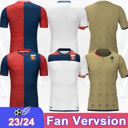 23 24 Genoa CFC Mens Soccer Jerseys Sabelli Strootman Ekuban Hefti Yalcin Coda Retegui Puscas Home Away 3rd Football Shirt Uniforms à manches courtes