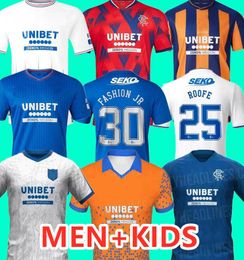 23 24 25 Rangers Terceras camisetas de fútbol 2024 2025 Camisa de fútbol lejos Glasgow Roofe Lundstram Hagi Barker Morelos Tavernier Kent Tillman FC Fashion Jr Men Kids Kit Kit