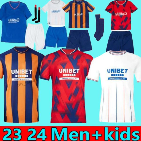 23 24 Glasgow Rangers Soccer Jerseys Accueil Bleu Sakala KENT TAVERNIER MORELOS COLAK Hogan Football Shirt Hommes Enfants Kit Fans Version Camiseta