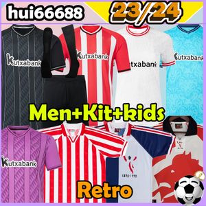 4xl 23/24 Bilbao Soccer Jerseys Retro 95 97 98 Athletic Unai Simon I.Martinez Williams Muniain Unai Lopez Berenguer I.Lekue Villalibre Retro Men Kit Kid Football Shirt