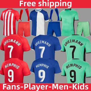 23/24 GRIEZMANN Fans Versión para jugadores kits de fútbol para hombres y niños conjuntos AtlEtiCo MadRidS Local visitante tercera camiseta de fútbol visitante MEMPHIS CORREA MORATA camisetas de fútbol