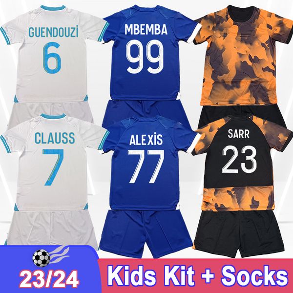 23 24 Guendouzi Gigot Kits Kit de fútbol Balerdi Mbemba Toure Pau Lopez Payet bajo Harit Gueye Vitinha Home Away Tercer Fútbol Camisetas de fútbol