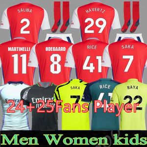 24 25 Gunners G.JESUS HAVERTZ SOCKER JERSEYS 2024 Rice Smith Rowe Saka J.Timber Martinelli Odegaard Sambi Fabio Vieira Saliba Football Kids Kit Uniforms