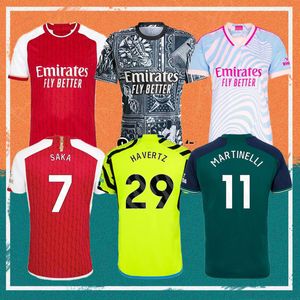 23/24 Gunners G.Jesus Havertz Jerseys de fútbol 2023 Arsen Thomas Trosard Rice Tierney Smith Rowe Shirt Saliba Odegaard Saka Martinelli Kit de niños de fútbol Unif 653