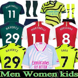 23 24 Gunners G.JESUS HAVERTZ Maillots de football 2023 THOMAS TROSSARD RICE TIERNEY SMITH ROWE Chemise Saliba Odegaard SAKA MARTINELLI Kit de football pour enfants Uniformes