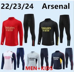 2023-24 Arsenal trainingspaksets Heren kindervoetbal 23 24 Half getrokken voetbal met lange mouwen Gunners trainingspak survetement foot chandal joggingsets