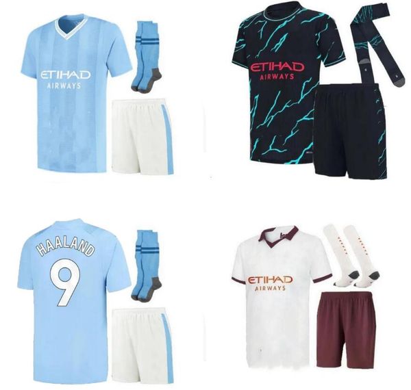 23 24 HAALAND kit para niños JERSEYS DE FÚTBOL GREALISH STERLING MAHREZ fanáticos versión del jugador DE BRUYNE FODEN 2023 2024 camisetas de fútbol uniformes para niños jóvenes