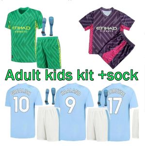 23 24 HAALAND MANS CITIES maillot de football kits de football pour enfants DE BRUYNE FODEN 2023/2024 GREALISH STERLING MAHREZ maillots de football