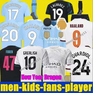 23 24 Haaland voetbaltruien Mans Cities Final Istanbul Kit Mahrez Grealish de Bruyne Foden voetbalshirt Kids 2023 2024 J.Aarez Mancheste Nieuwjaar uniform man