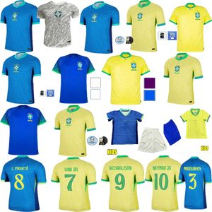 Beste stoffen top BRAZILIË Voetbalshirts 2024 2025 Camiseta De Futbol PAQUETA RAPHINHA Voetbalshirt Maillots MARQUINHOS VINI JR Brasil RICHARLISON MEN KIDS NEYMAR