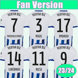 23 24 Hertha BSC Maillots de football pour hommes PEKARIK ROGEL SERDAR PIATEK REESE DUDZIAK MYZIANE KENNY Maillot de football à domicile Uniformes à manches courtes