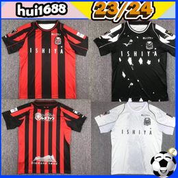 23 24 Hokkaido Consadole Sapporo J-League voetbalshirts #10 MIYAZAWA #9 SUZUKI A.LOPES Home rood Uit zwart Derde wit Voetbalshirt Korte mouwen Uniformen Shirts