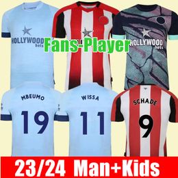 23 24 Hogar lejos Brentfords Jerseys de fútbol FC 2024 TONEY MBEUMO HENRY HICKEY DASILVA SCHADE JENSEN POTTER NORGAARD DAMSGAARD camisetas de fútbol Hombres Niños Kit