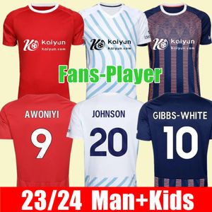 23 24 Home Away Nottinghamsoccer Jersey Grabban Johnson Surridge 2023 2024men Kids Forest Awoniyi Ameobi Murnten Krovinovic Zinckernagel Lingard Football Shirt