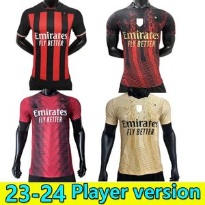 23 24 IBRAHIMOVIC Maillots de football AC MILANS R. LEAO GIROUD KESSIE Joueur Version Homme Maillot de football 2022 2023 2024 TONALI Camiseta De Futbol THEO BRAHIM 4e Uniformes