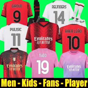 23 24 maillots de football IBRAHIMOVIC KOCHE 2023 2024 GIROUD DE KETELAERE R. LEAO TONALI THEO AC milans domicile maillot de football spécial quatrième 4ème hommes kit uniforme