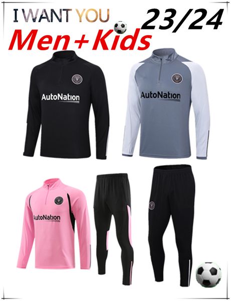 23 24 International Miami Sportswear Adulte S-XXL Enfants 10-18 Maillot de football MESSIS Matui Higuain Ensemble de football TRAPP FC International Uniforme d'entraînement de Miami