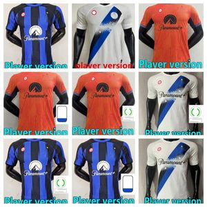 23 24 InTERS LUKAKU LAUTARO Milans maillots de football ANNIVERSAIRE CORREA DZEKO BARELLA SKRINIAR BROZOVIC Maillot de football à domicile pour hommes kit version joueur