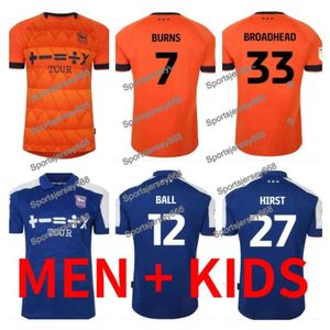 23/24 Ips Town Soccer Jerseys Hirst Burns Chaplin Ball Luongo Broadhead 2023 2024 Accueil Bleu Extérieur Orange Hommes Kit Enfants Maillots de Football